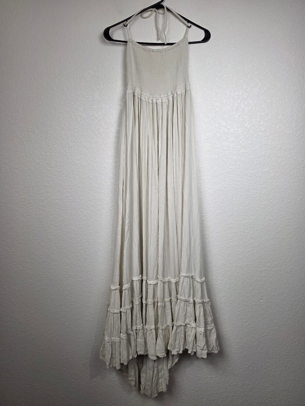 Free People Cream Ruffled Maxi Dress